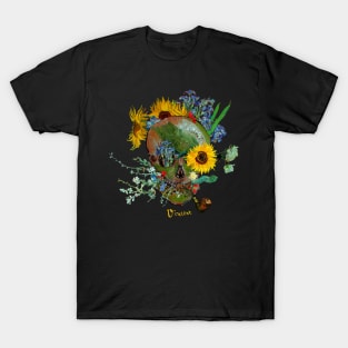 Van Gogh - Skull with flowers T-Shirt